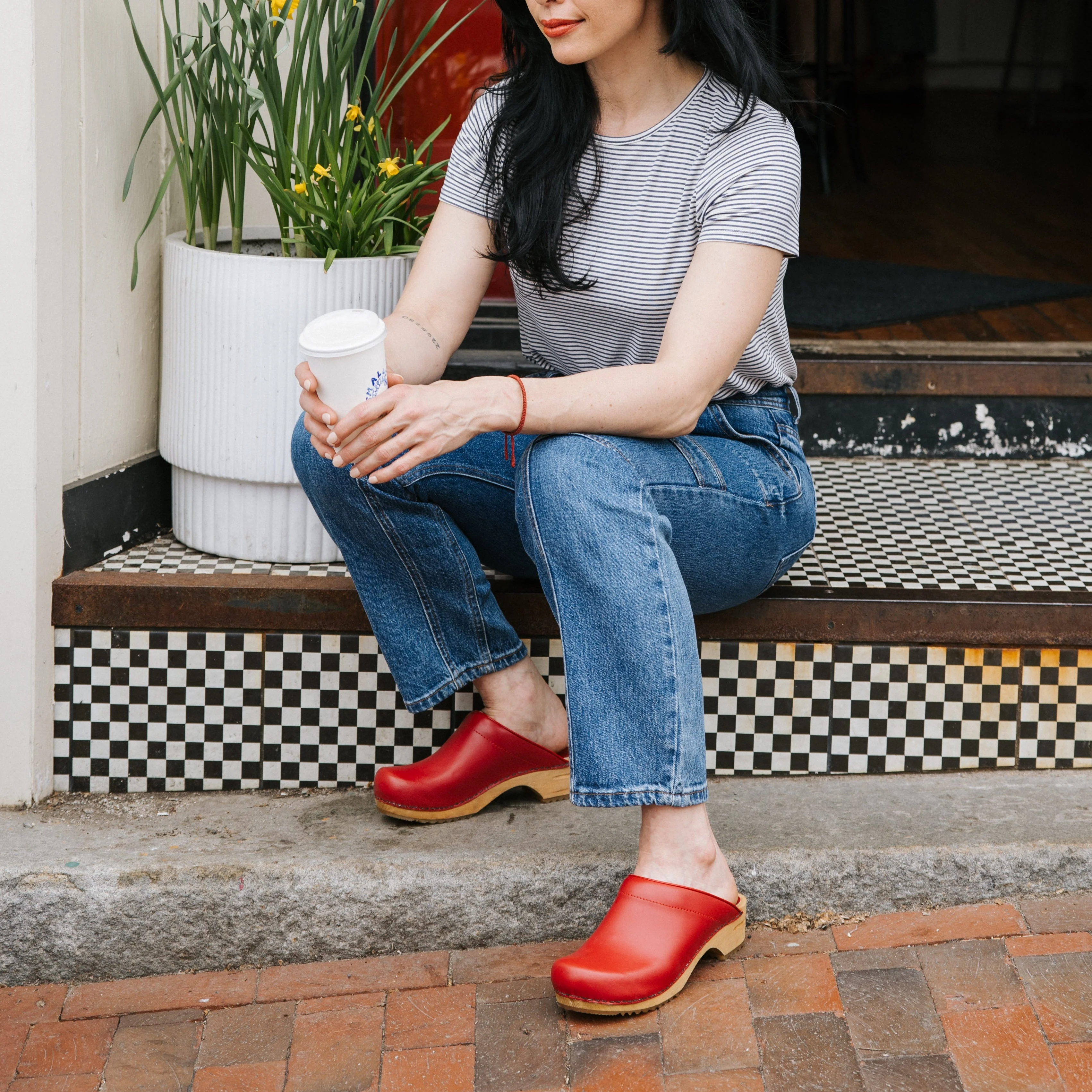 Lotte Women's Wood Clog in Red - Image 4